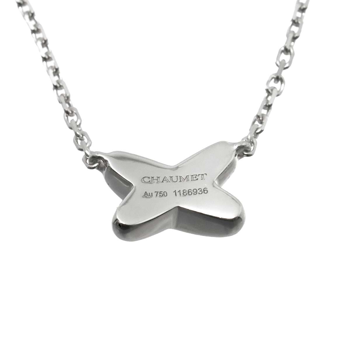 Liens Mini Diamond Necklace 18K WG White Gold 750