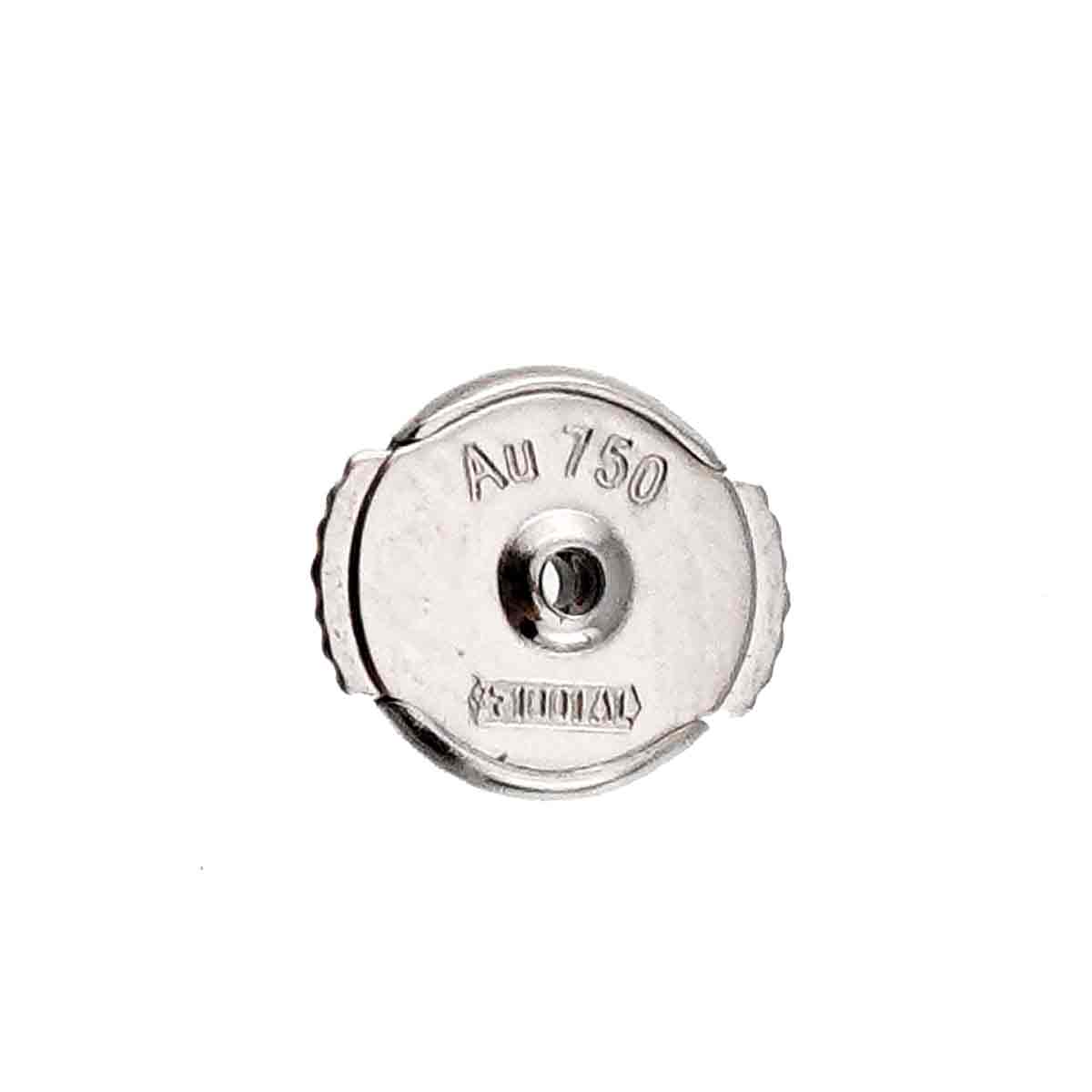 Diamond Flower Earrings Pierced 18K WG 750