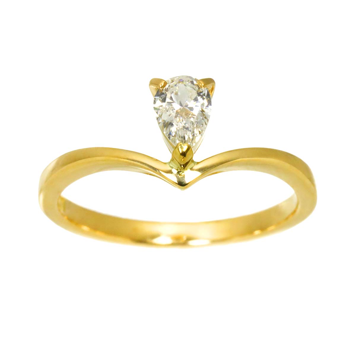 Diamond 0.24ct Ring 18K YG Yellow Gold 750 6.25-6.5(US)
