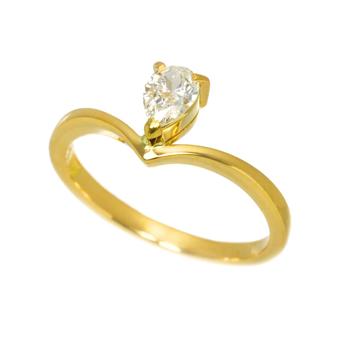 Diamond 0.24ct Ring 18K YG Yellow Gold 750 6.25-6.5(US)