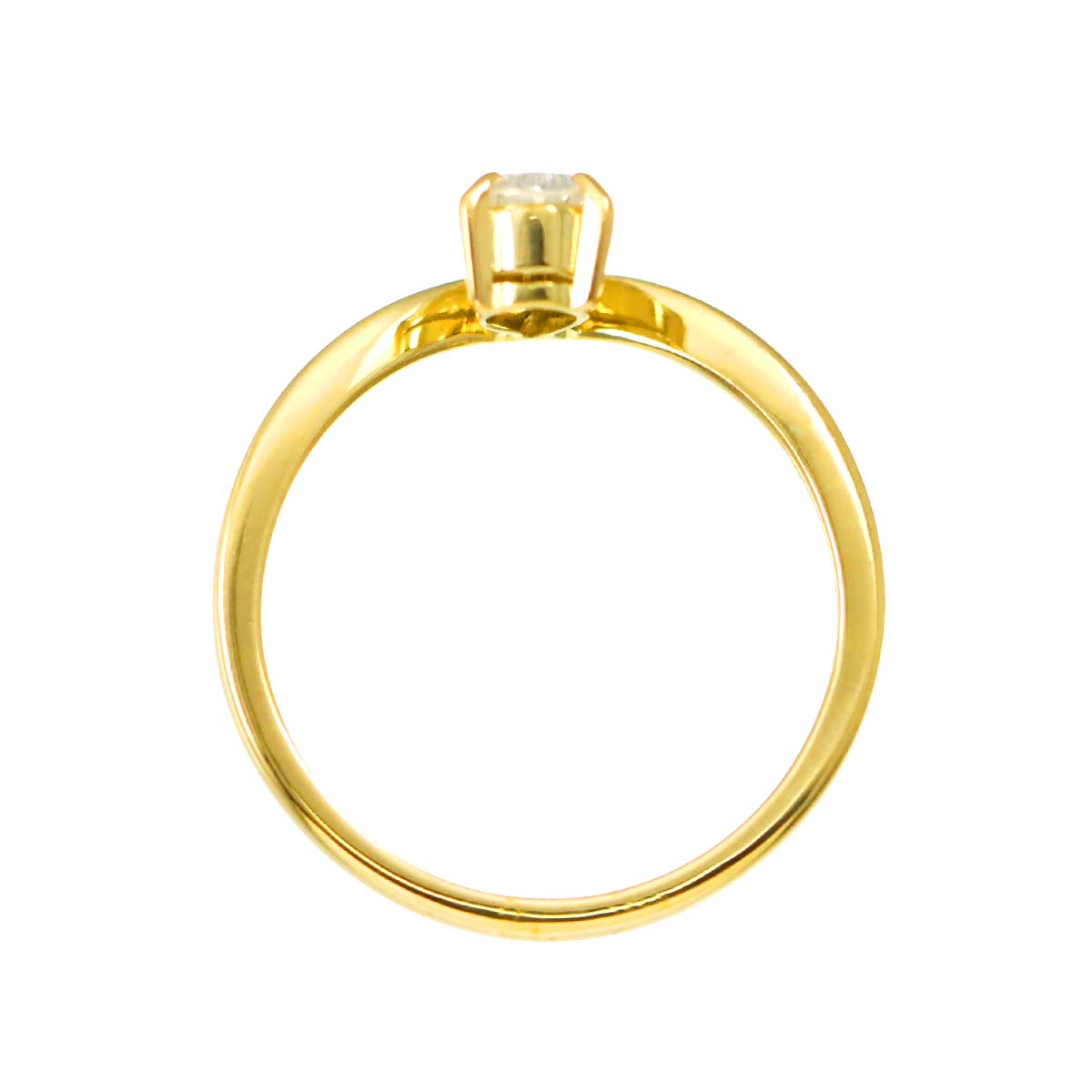 Diamond 0.24ct Ring 18K YG Yellow Gold 750 6.25-6.5(US)
