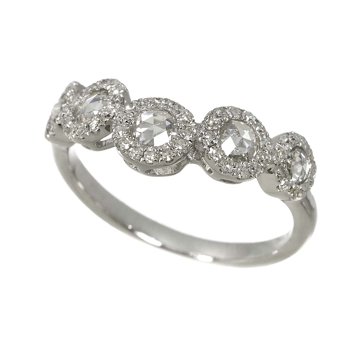 Diamond 0.60ct Ring 18K K18 WG White Gold size6(US)