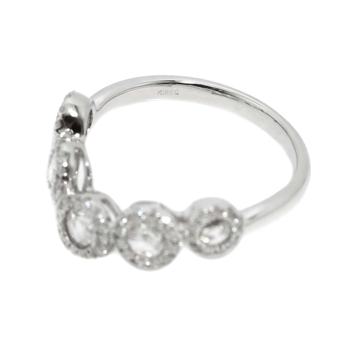 Diamond 0.60ct Ring 18K K18 WG White Gold size6(US)