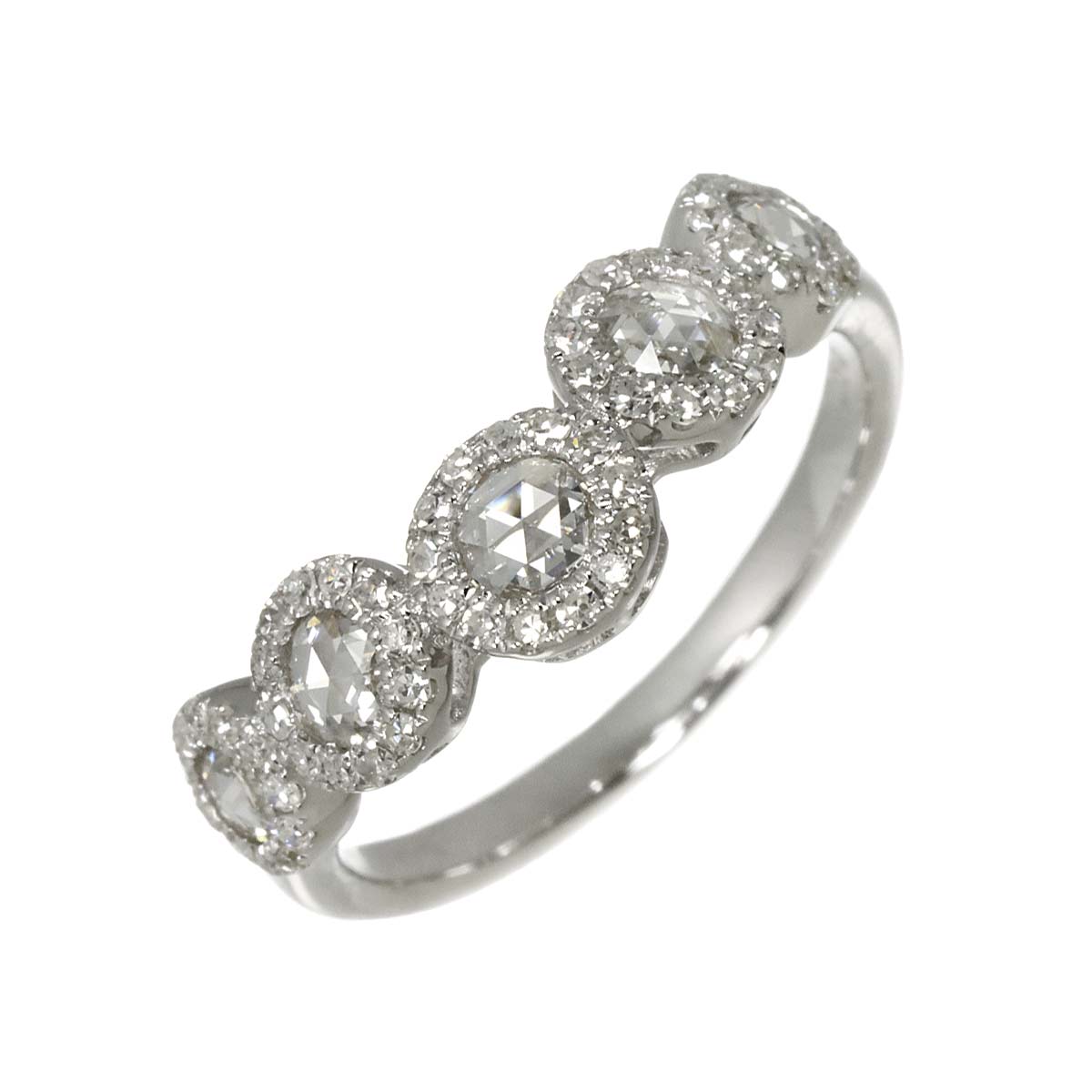 Diamond 0.60ct Ring 18K K18 WG White Gold size6(US)