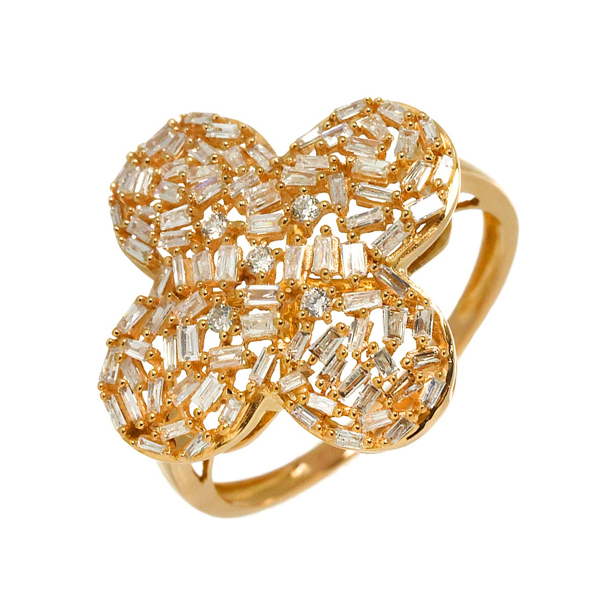 Diamond 0.50ct Ring 18K PG Pink Gold 750 Size7.5(US)