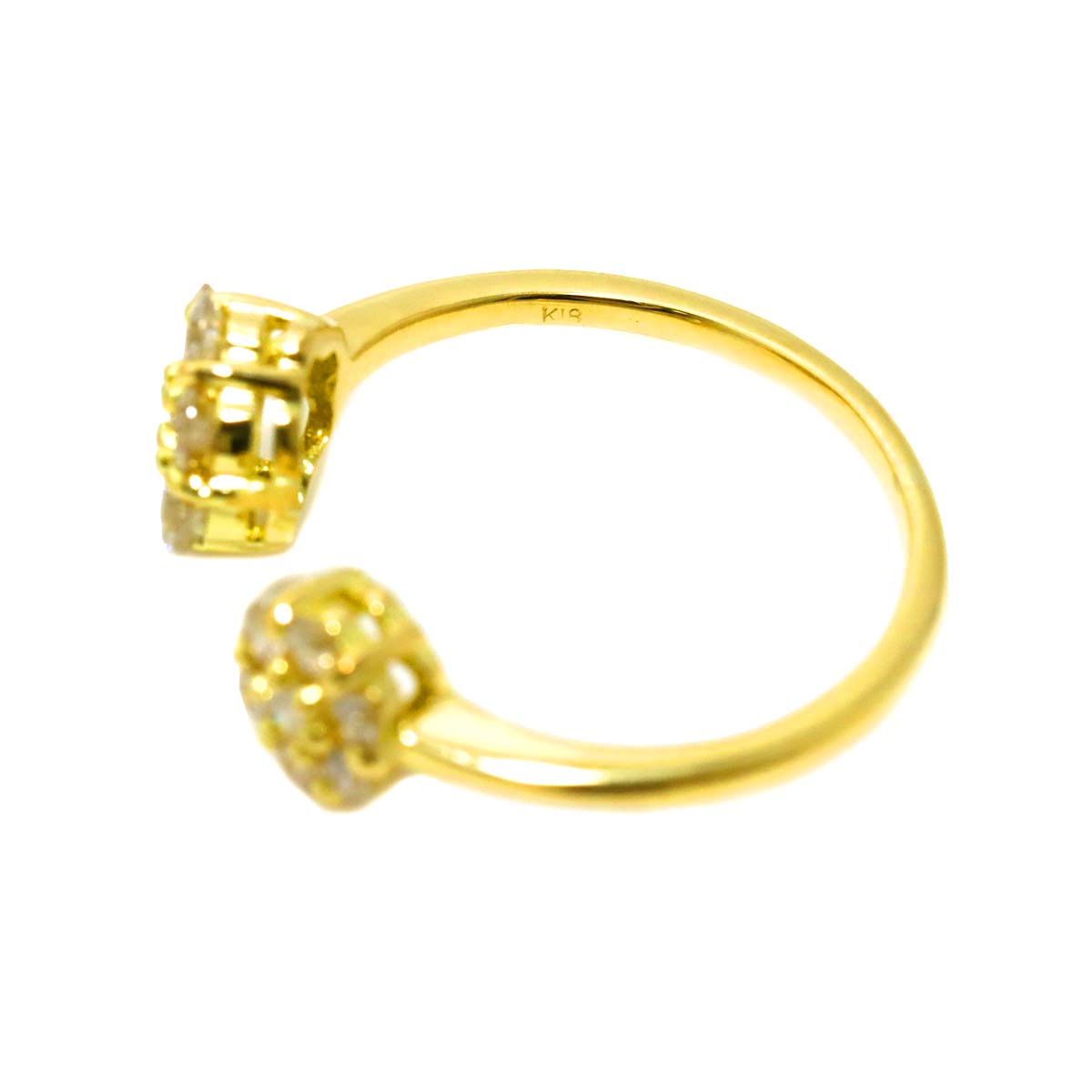 Diamond 0.45ct Ring 18K YG Yellow Gold 750 3.25(US)