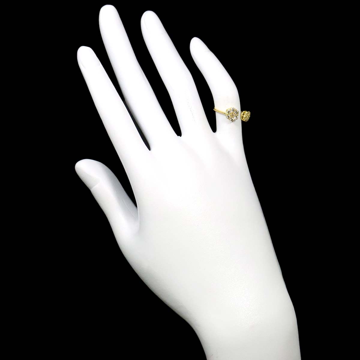 Diamond 0.45ct Ring 18K YG Yellow Gold 750 3.25(US)