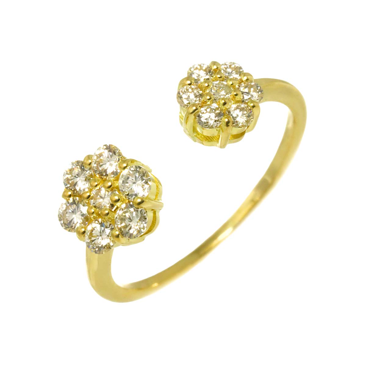 Diamond 0.45ct Ring 18K YG Yellow Gold 750 3.25(US)