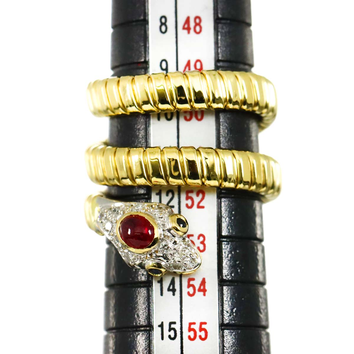 Ruby 0.27ct Sapphire 0.04ct Diamond Ring 18K YG WG size5.25(US)
