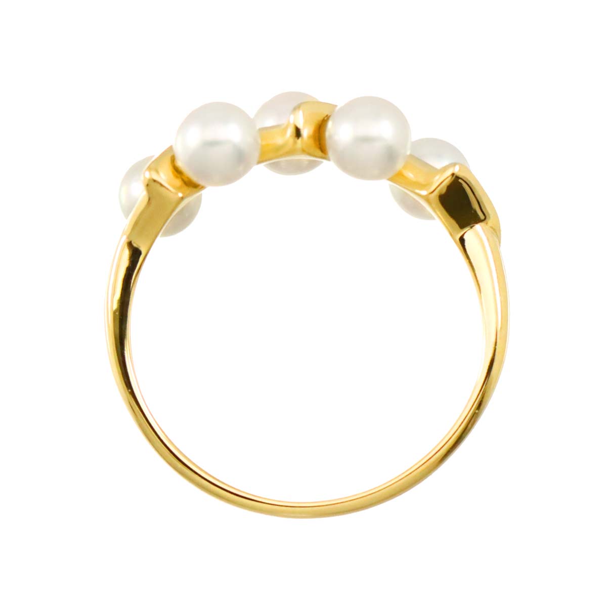 Akoya Pearl 3.8mm Ring 18K K18 YG 750 4(US)