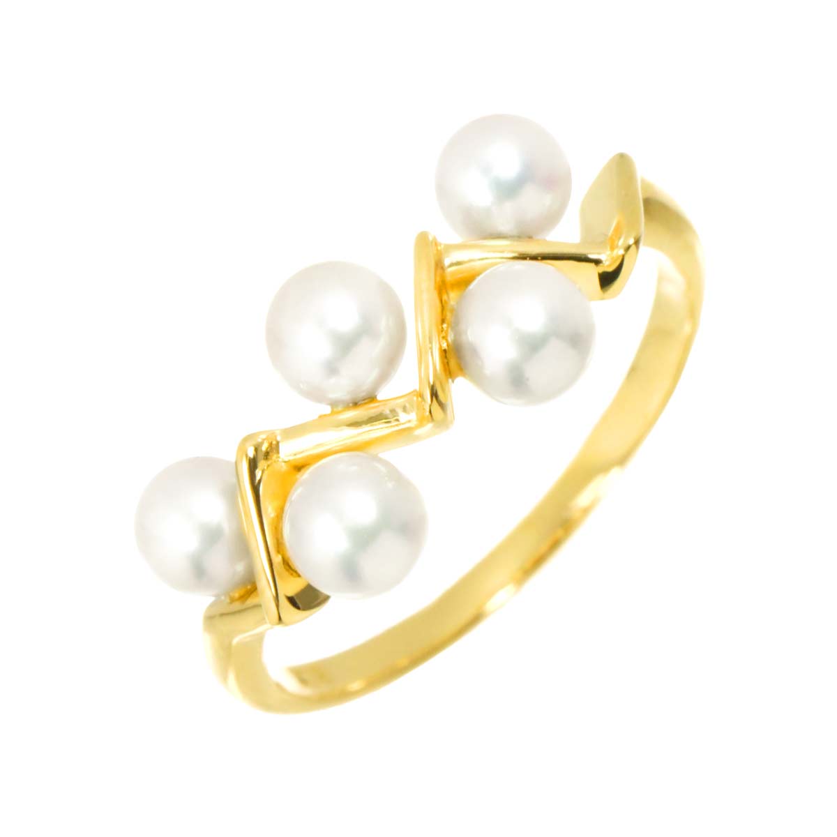 Akoya Pearl 3.8mm Ring 18K K18 YG 750 4(US)