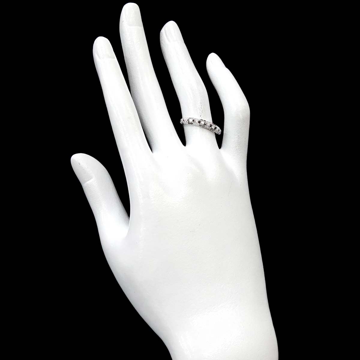 Diamond 0.51ct Ring 18K K18 WG White Gold size6.25-6.5(US)