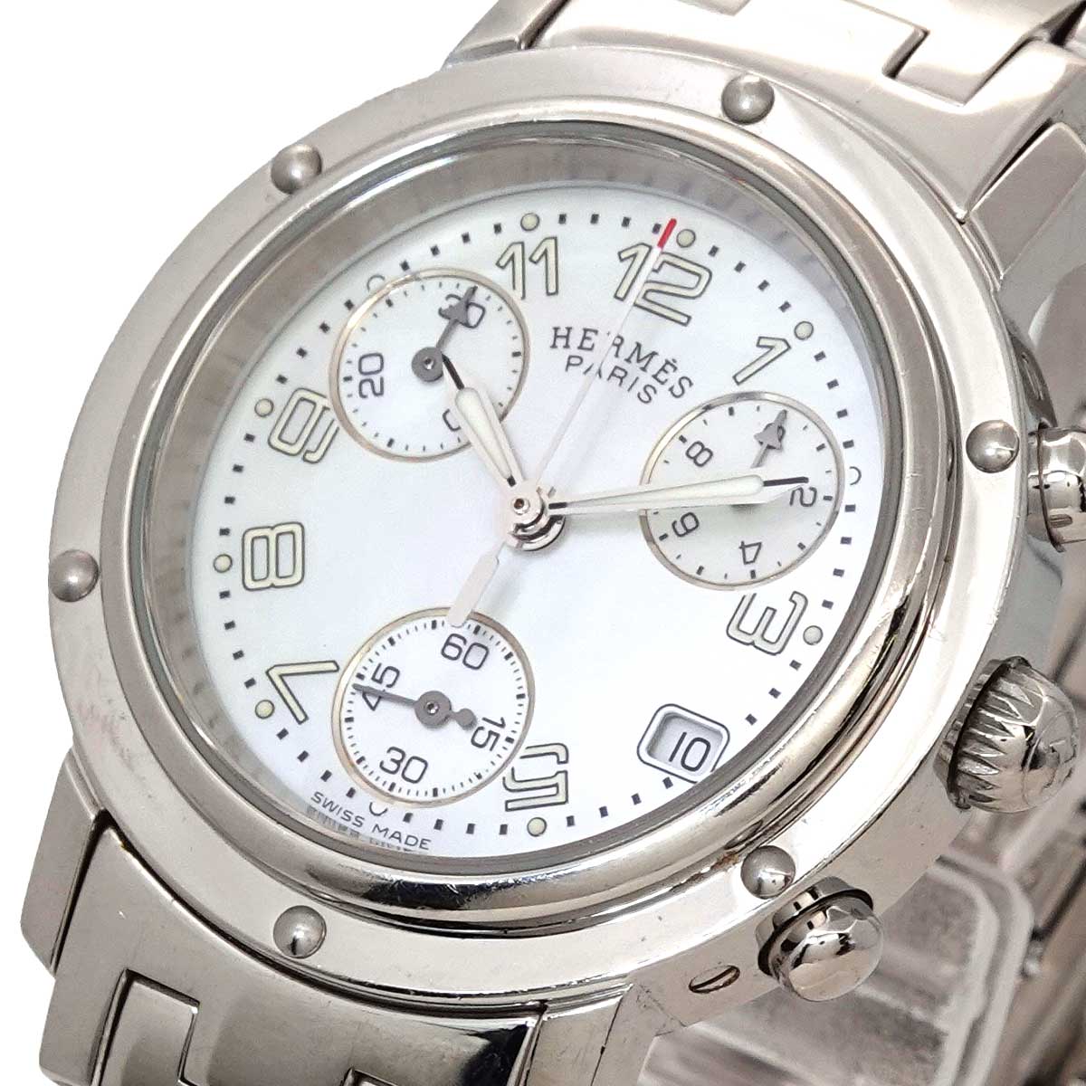 Clipper Chronograph CL1 310 Date White Shell Dial Ladies