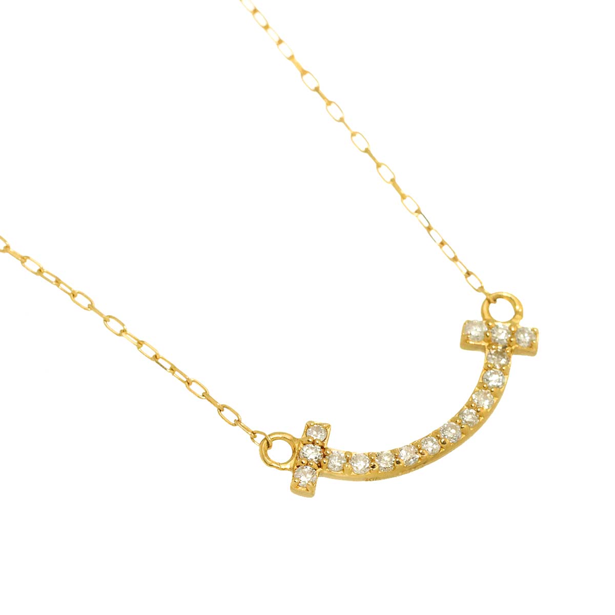 Diamond 0.08ct Necklace 18K YG Yellow Gold 750
