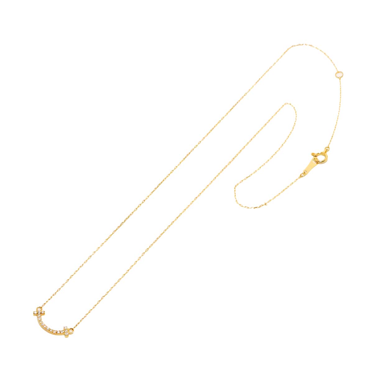 Diamond 0.08ct Necklace 18K YG Yellow Gold 750