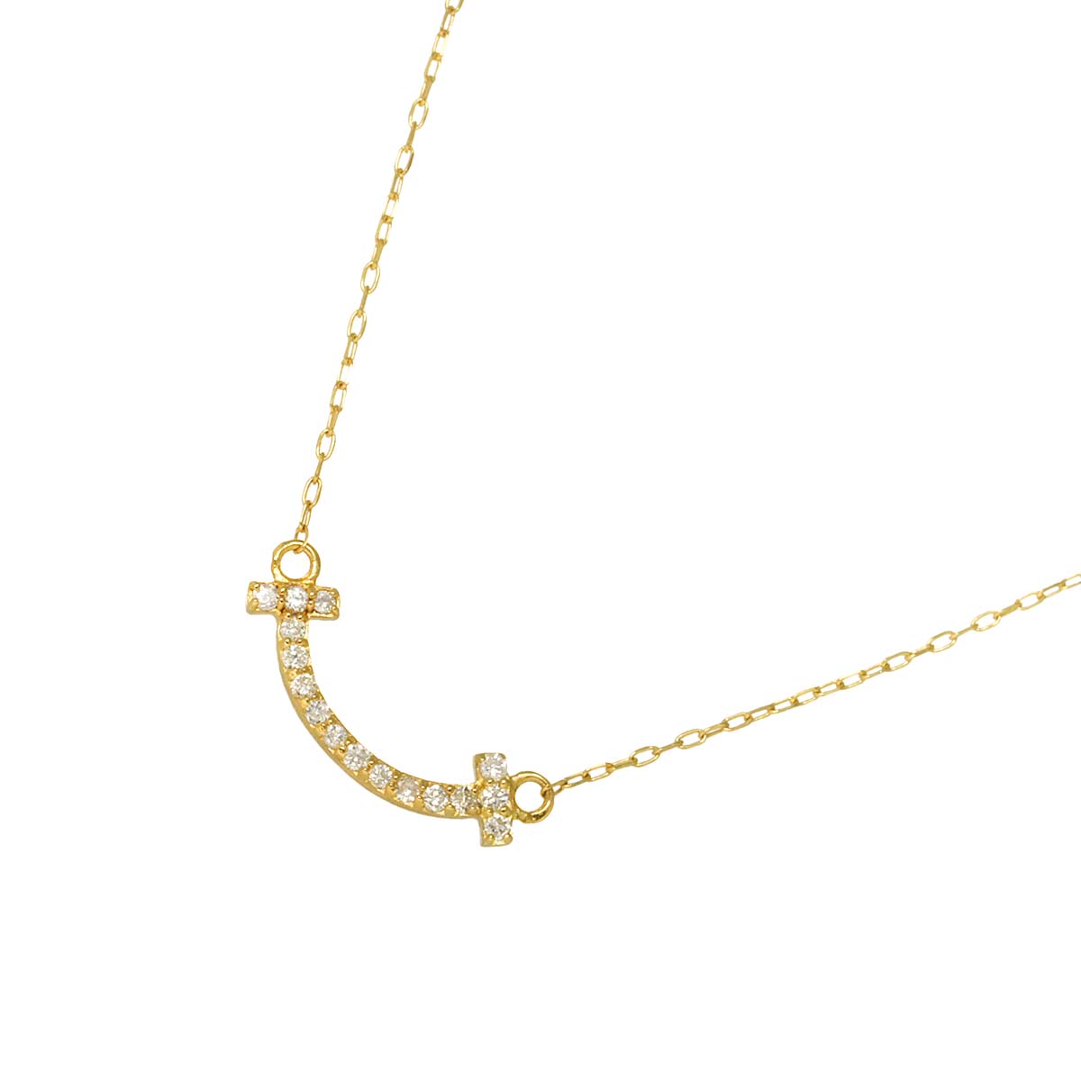 Diamond 0.08ct Necklace 18K YG Yellow Gold 750