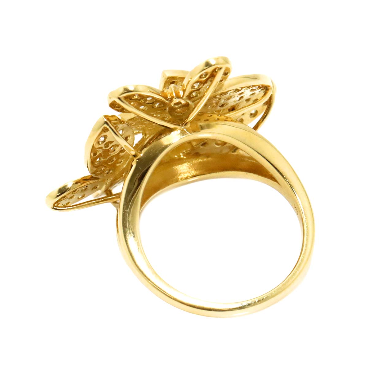 Diamond 2.00ct Ring 18K YG Yellow Gold 750 5.5-5.75(US)