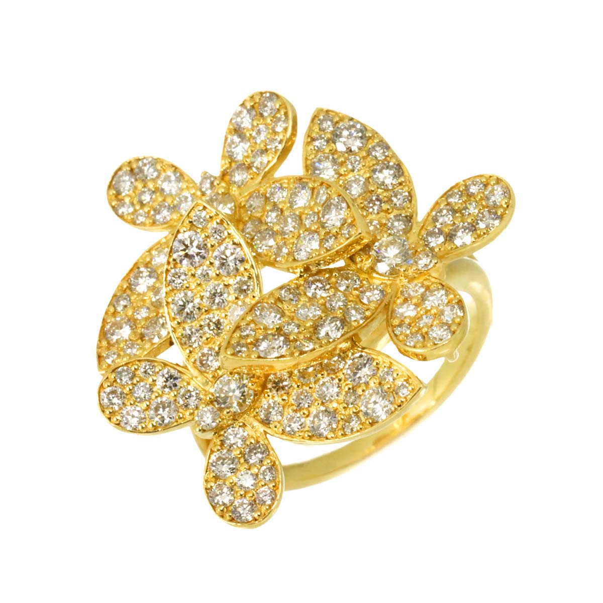 Diamond 2.00ct Ring 18K YG Yellow Gold 750 5.5-5.75(US)