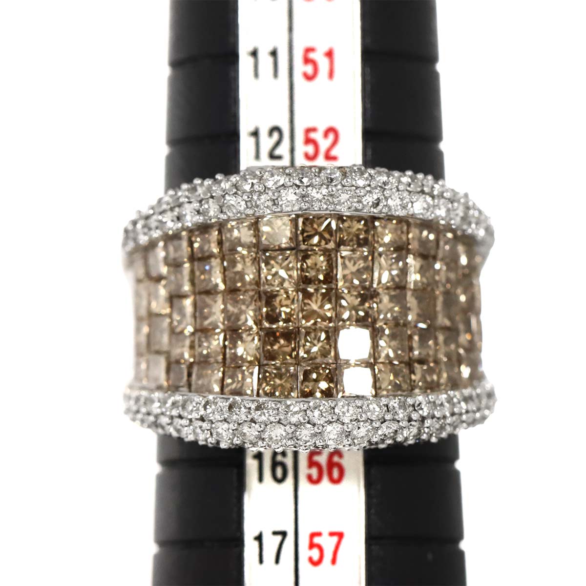 Diamond 4.50ct Ring 18K K18 WG White Gold size6.5-6.75(US)