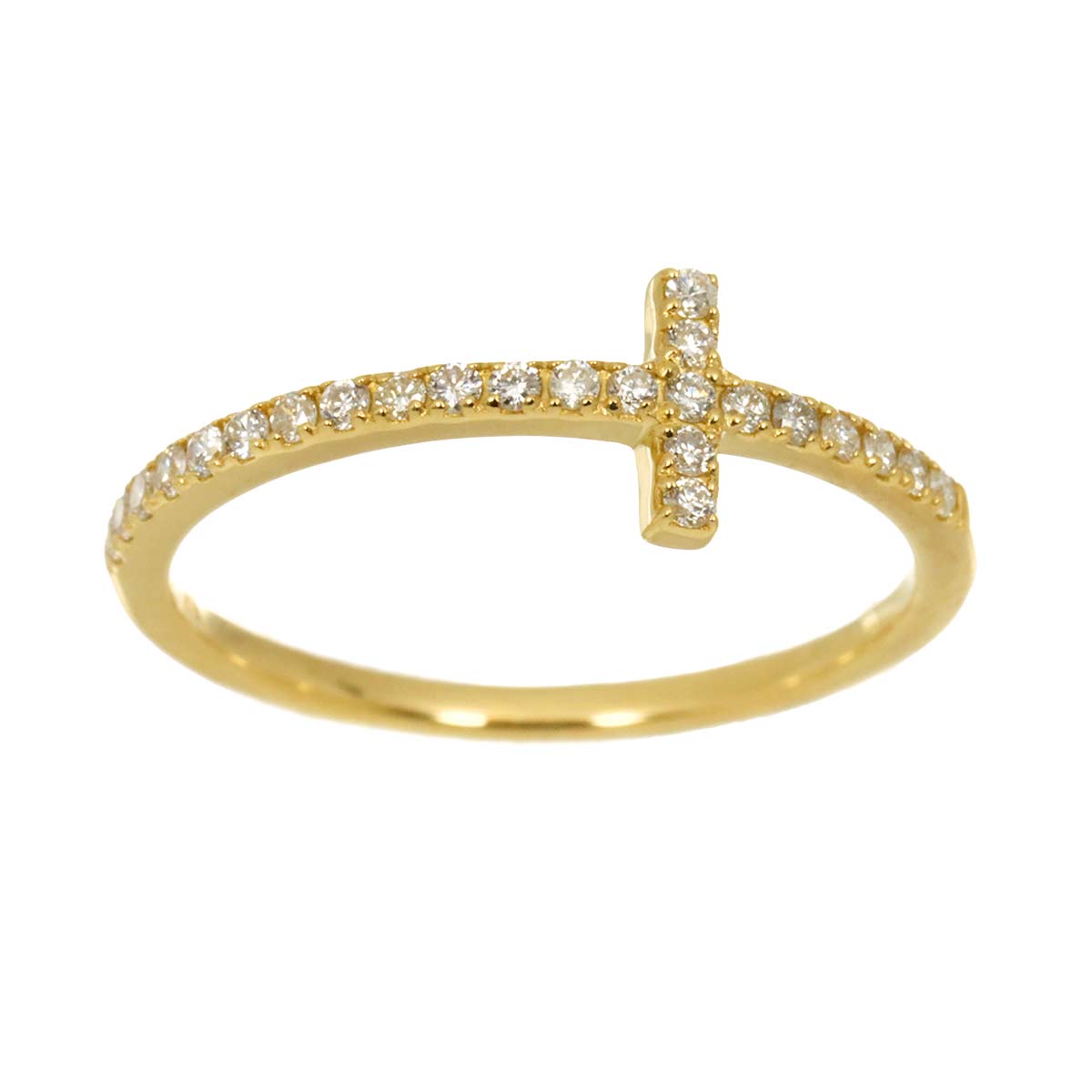 Diamond 0.18ct Ring 18K YG Yellow Gold 750 6.25-6.5(US)