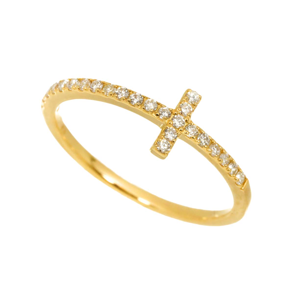 Diamond 0.18ct Ring 18K YG Yellow Gold 750 6.25-6.5(US)
