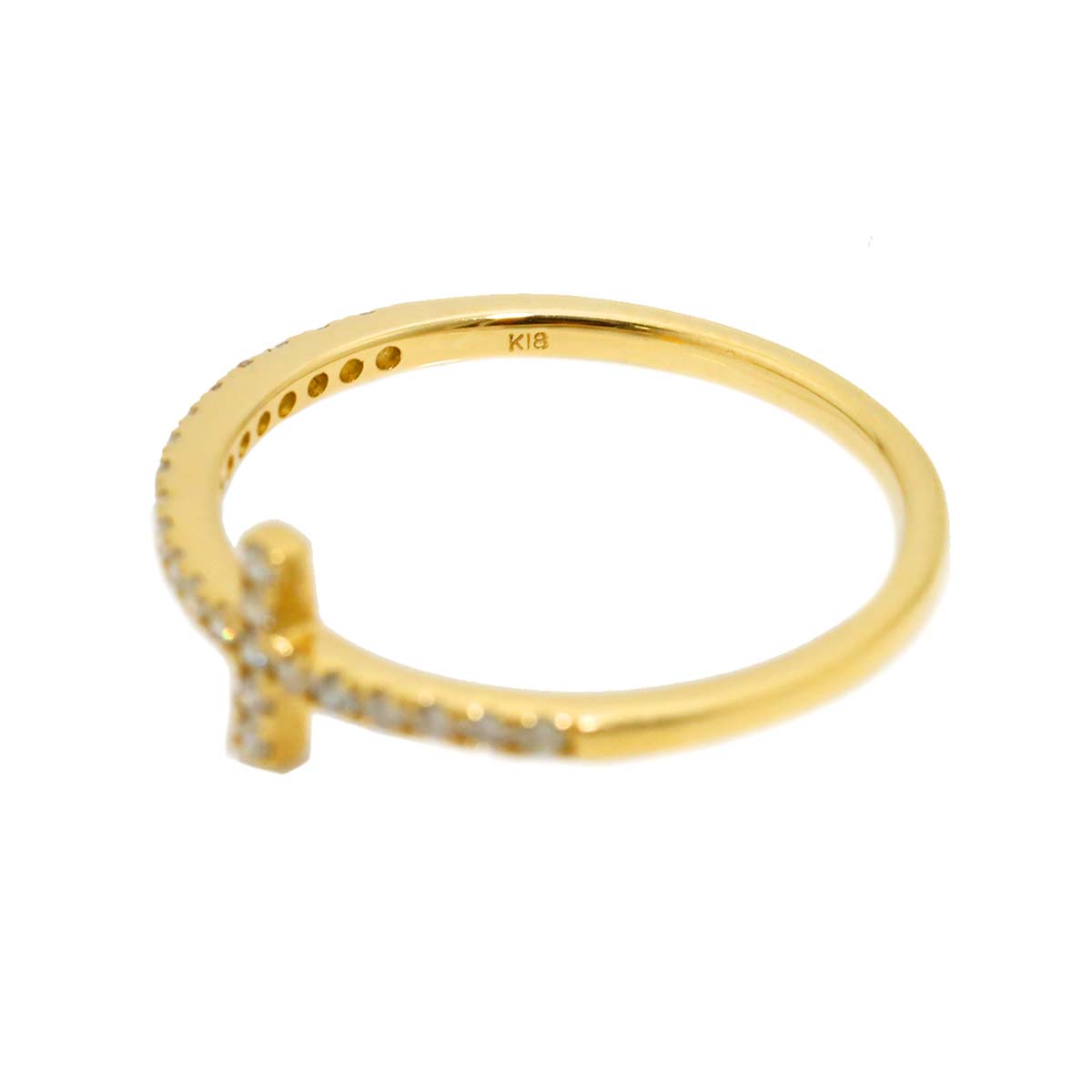 Diamond 0.18ct Ring 18K YG Yellow Gold 750 6.25-6.5(US)