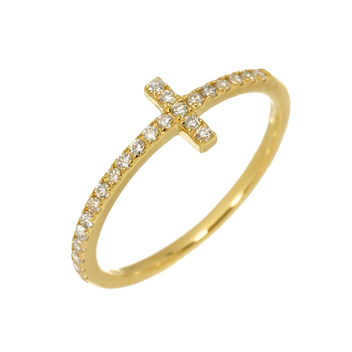 Diamond 0.18ct Ring 18K YG Yellow Gold 750 6.25-6.5(US)