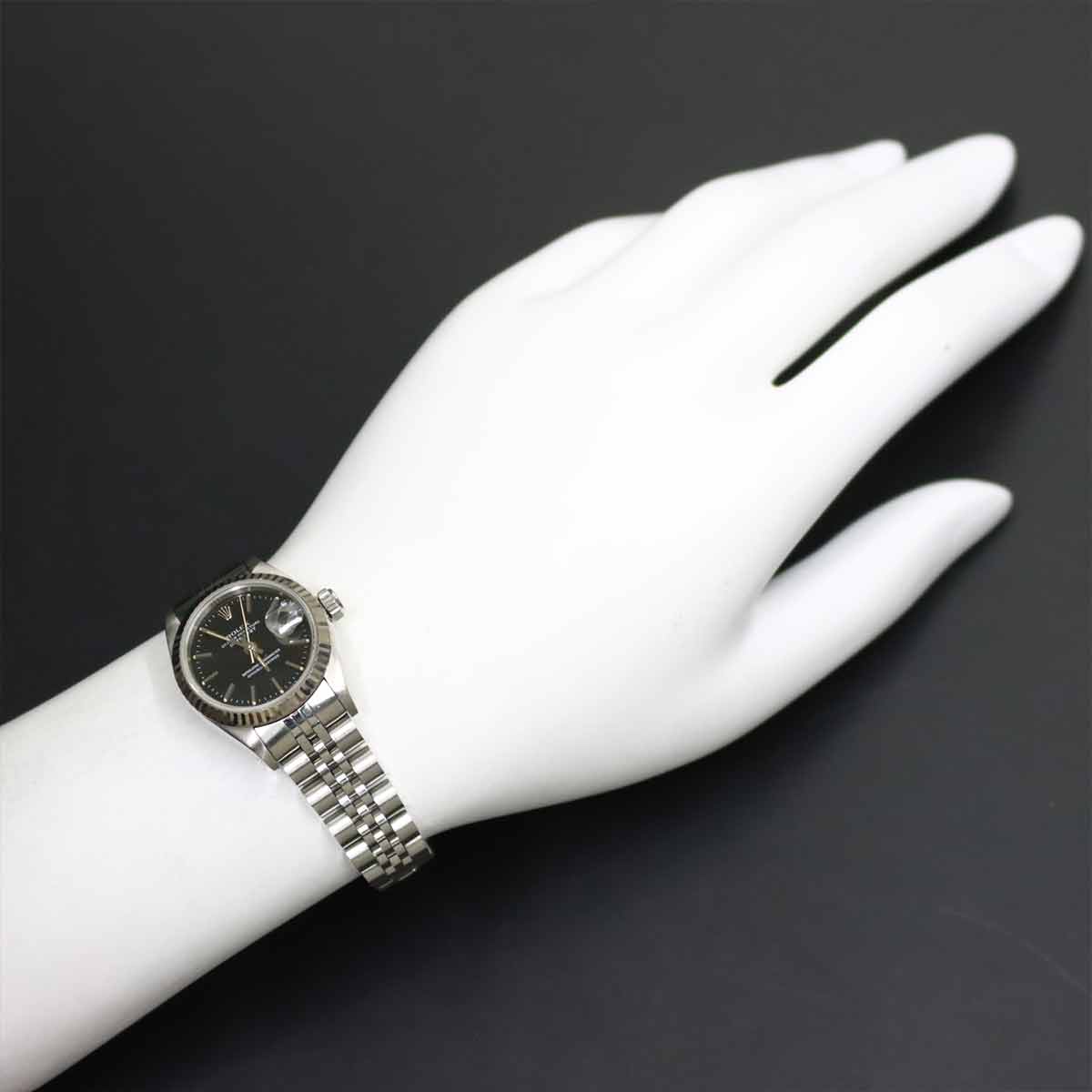 Datejust 69174 Serial S Black Dial 750 White Gold Ladies Watch