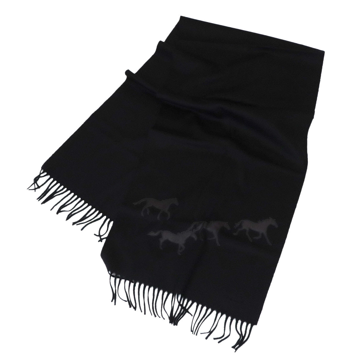 Wild horse Winter Scarf Cashmere 100% Black