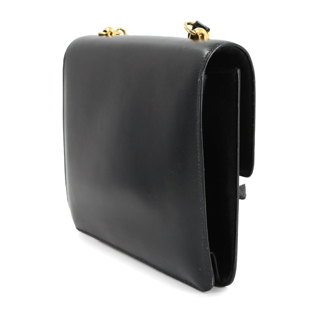 Sandrine Shoulder Bag Box Calf Leather Black Vintage Purse