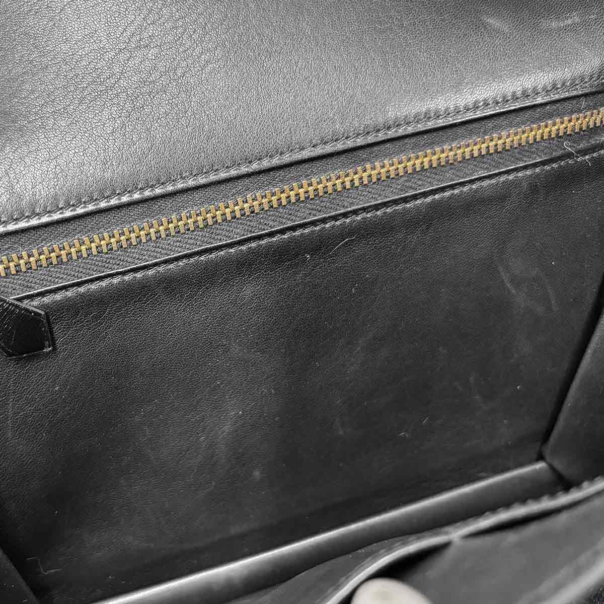 Sandrine Shoulder Bag Box Calf Leather Black Vintage Purse