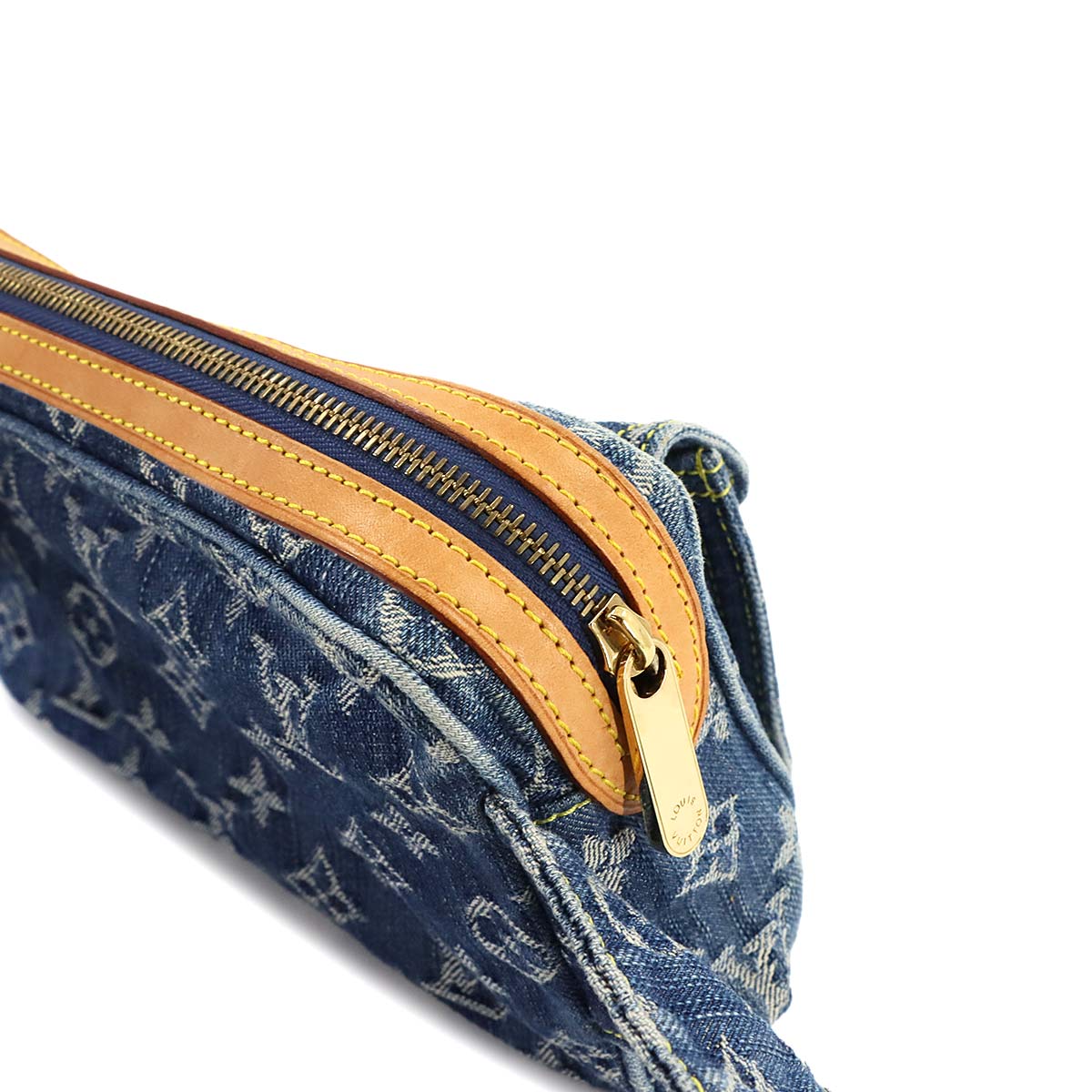 Monogram Denim Bum Bag Waist Pouch Canvas Blue M95347