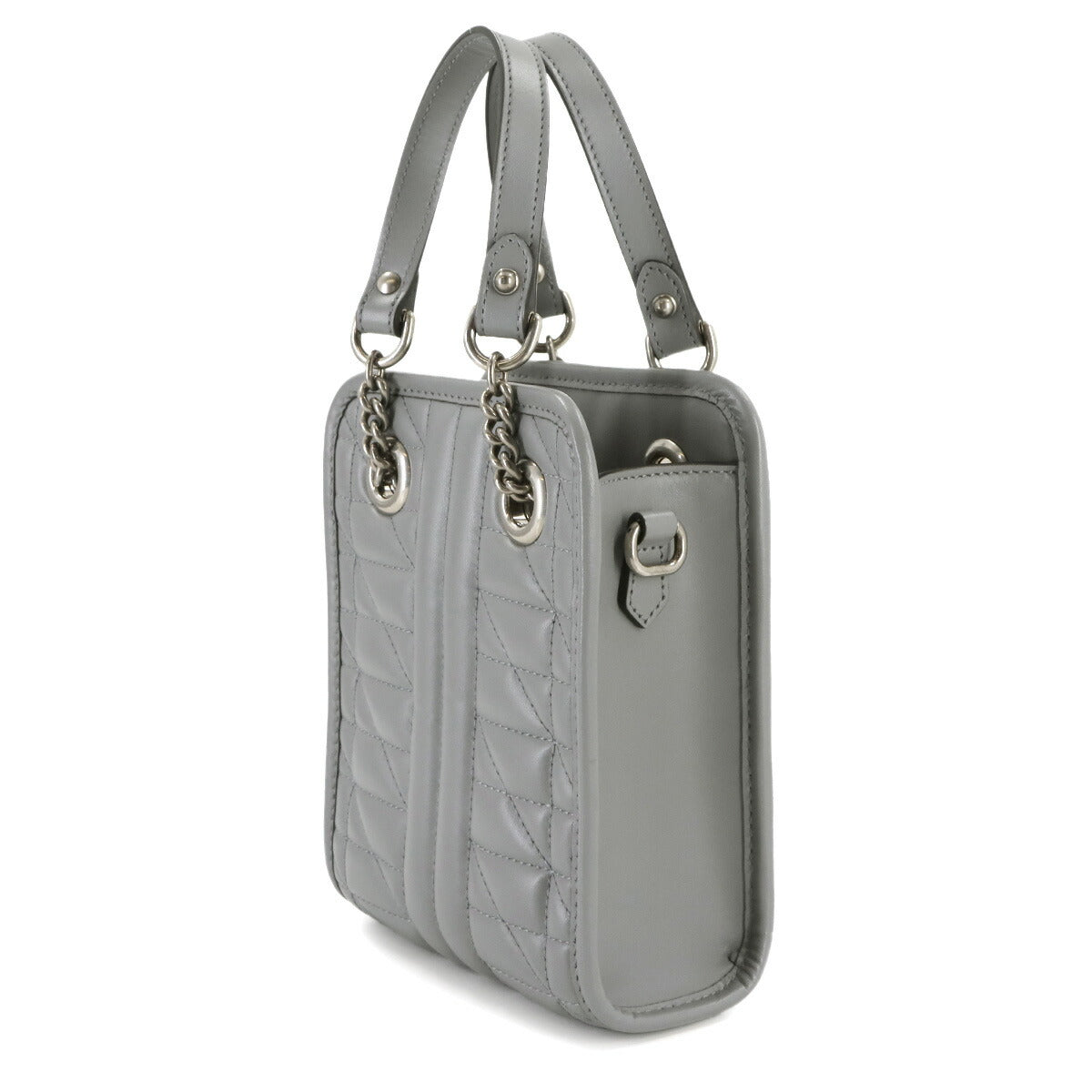 GG Marmont Quilting Mini Hand Shoulder Bag Gray 696123
