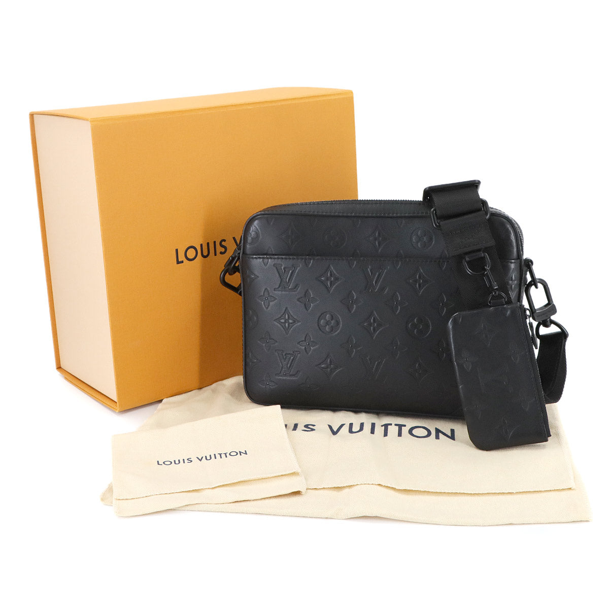 Monogram Shadow Duo Messenger Shoulder Bag Leather M69827