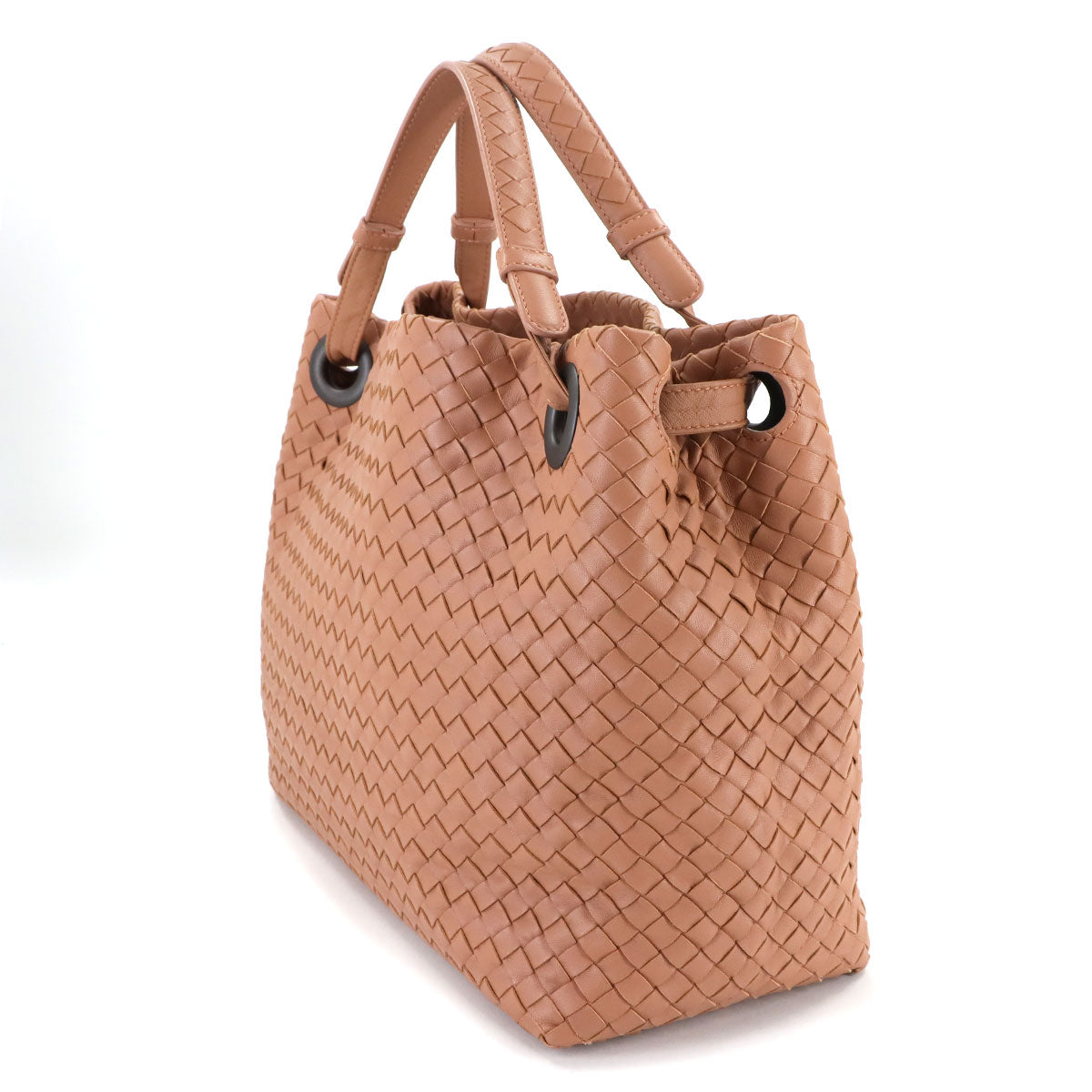 Intrecciato Medium Garda Tote Bag Leather Pink Purse