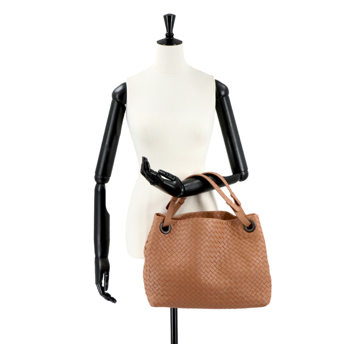 Intrecciato Medium Garda Tote Bag Leather Pink Purse