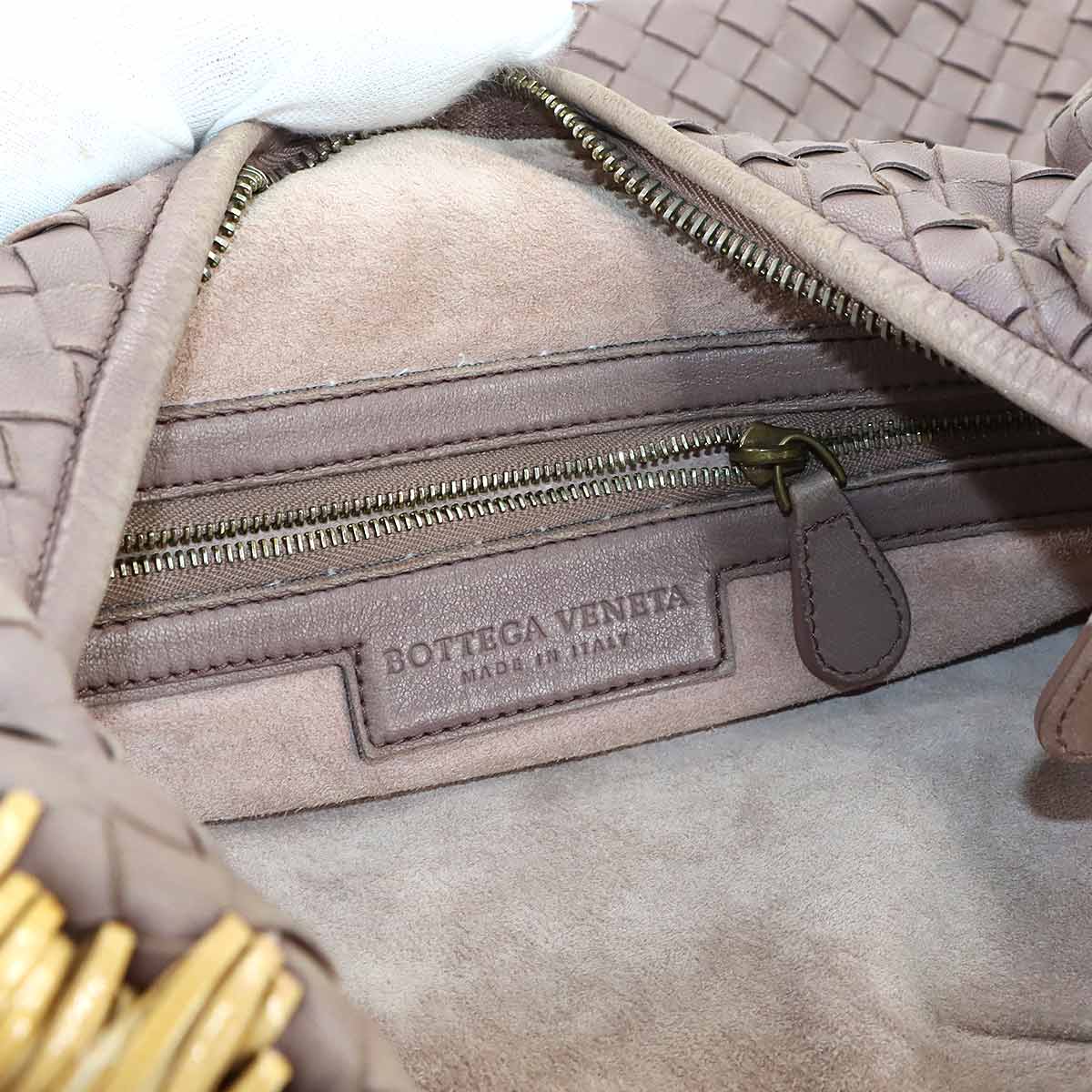 Intrecciato Hobo Shoulder Bag Leather Purple