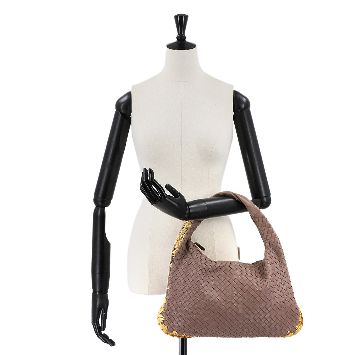 Intrecciato Hobo Shoulder Bag Leather Purple