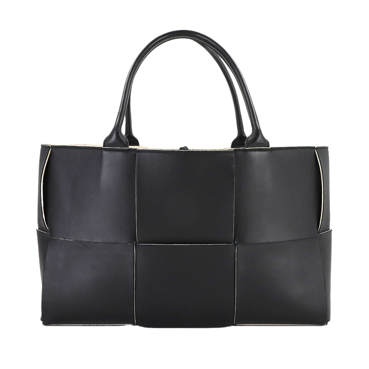 Intrecciato Medium Arco Tote Bag Leather Black