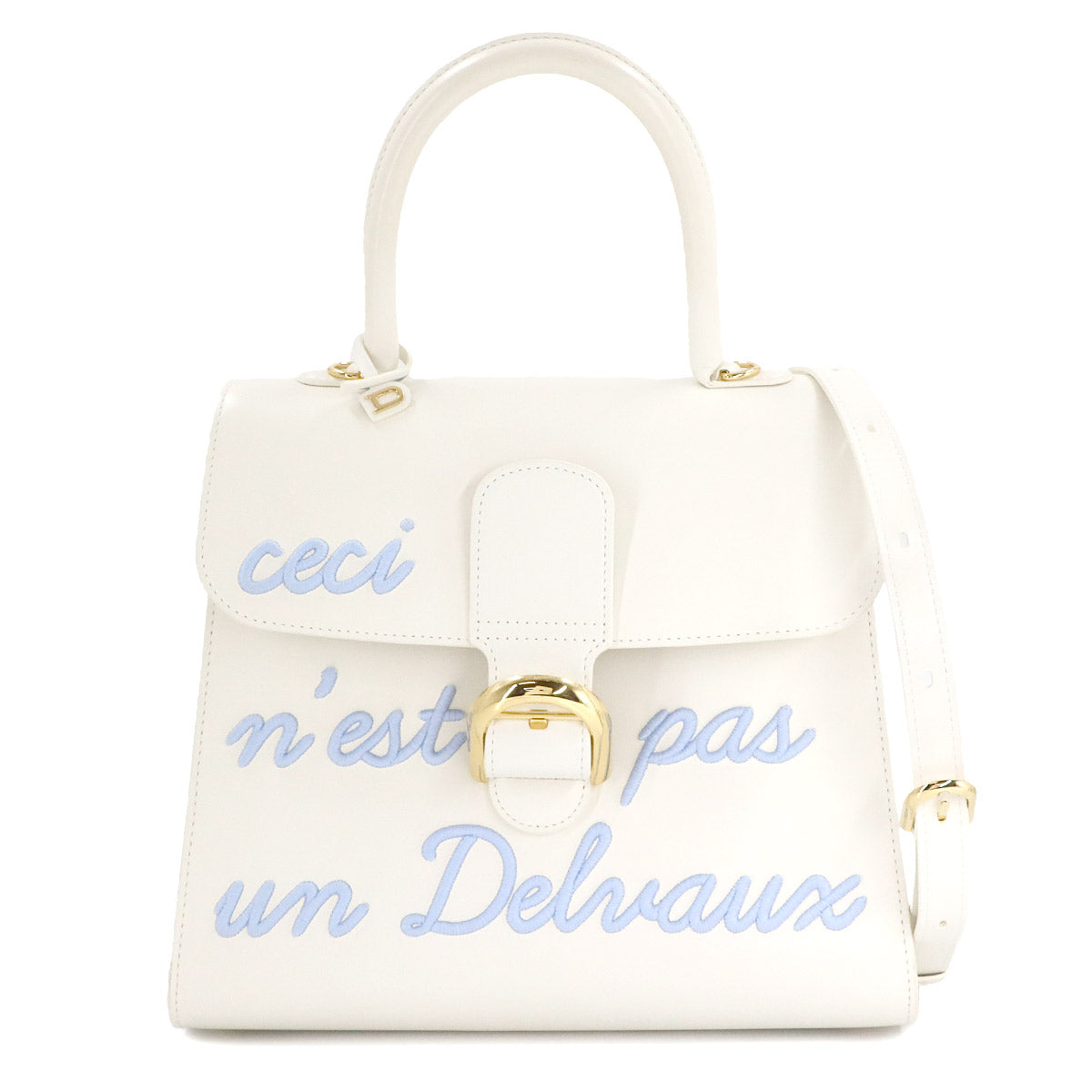 Brillant L'Humour MM Hand Shoulder Bag Leather White Azure