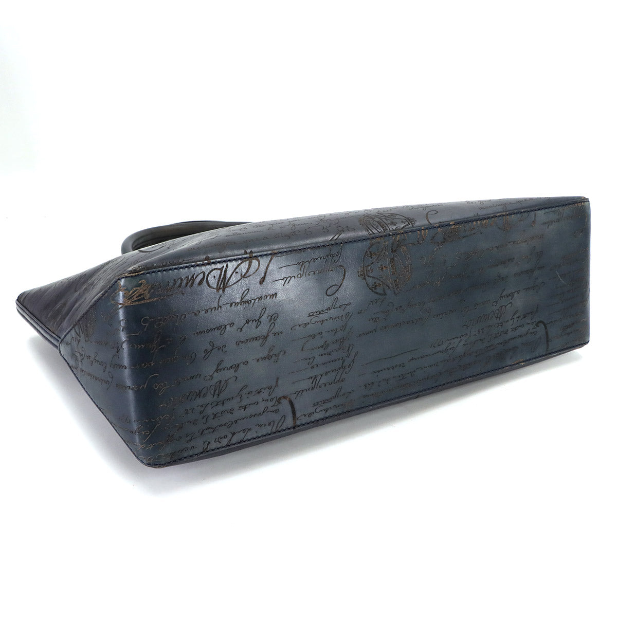 Calligraphy Toujours Tote Bag Venezia Leather Navy Purse