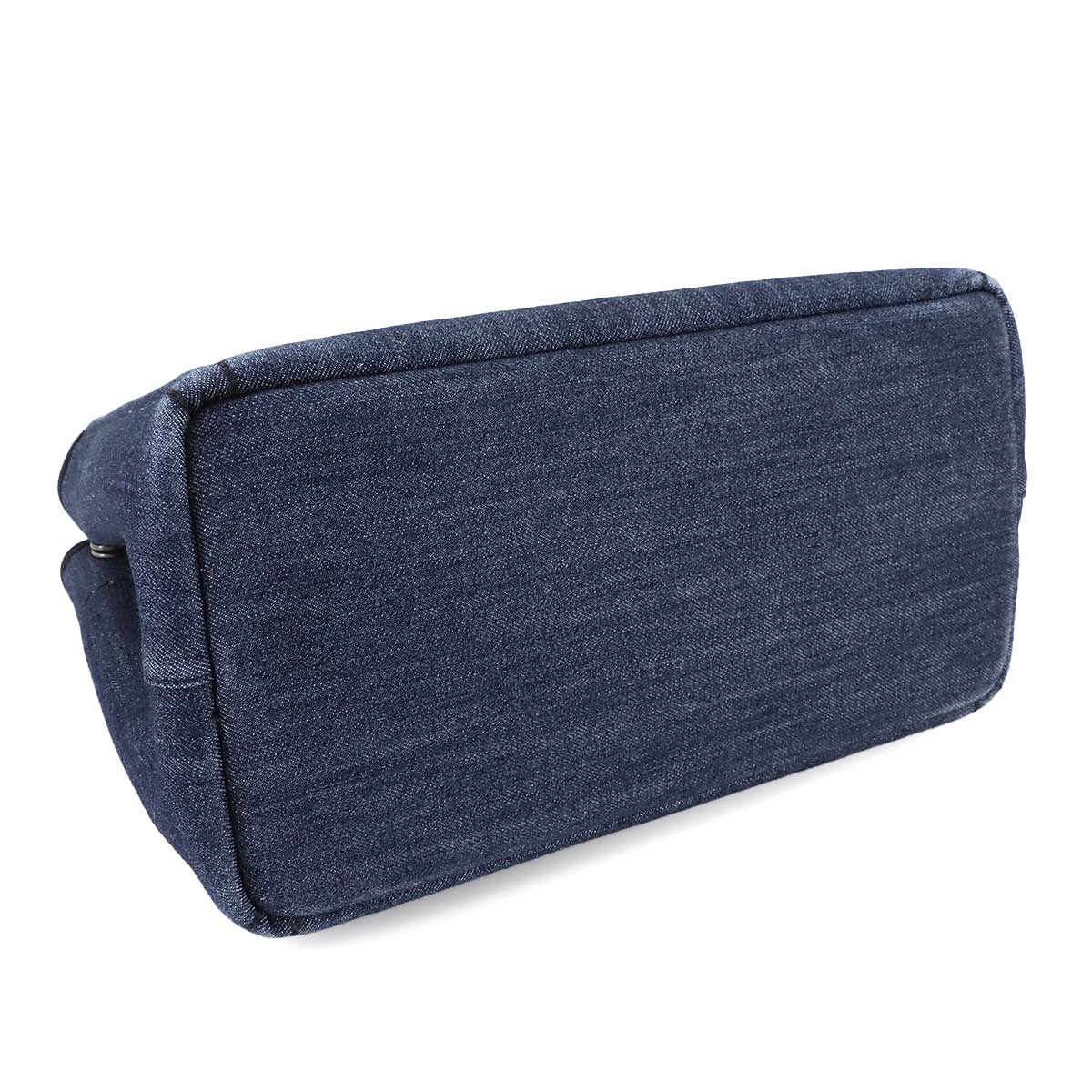 2way Hand Shoulder Bag Denim Leather Blue Black 1BG311 Purse