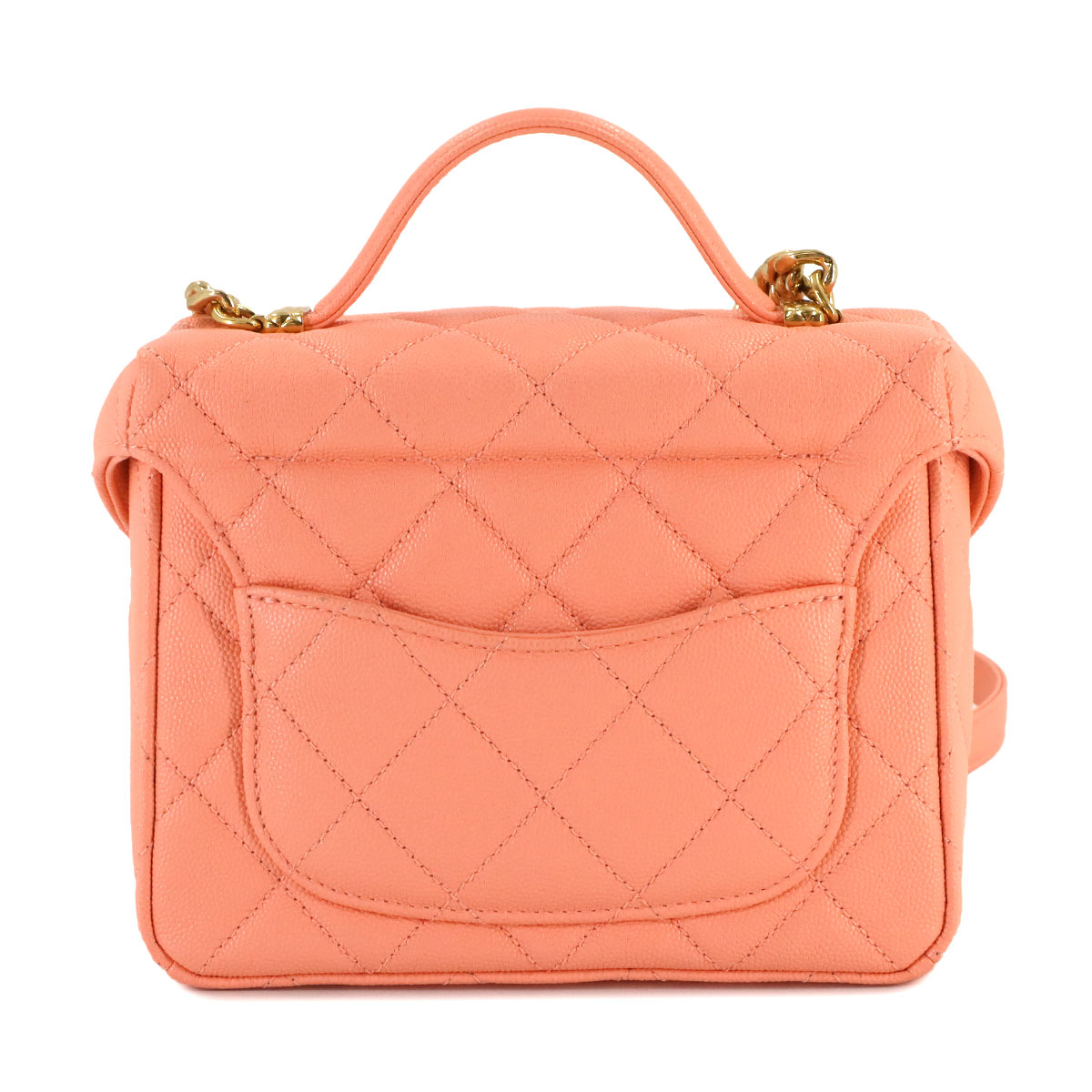 Matelasse Hand Shoulder Bag Leather Pink Purse