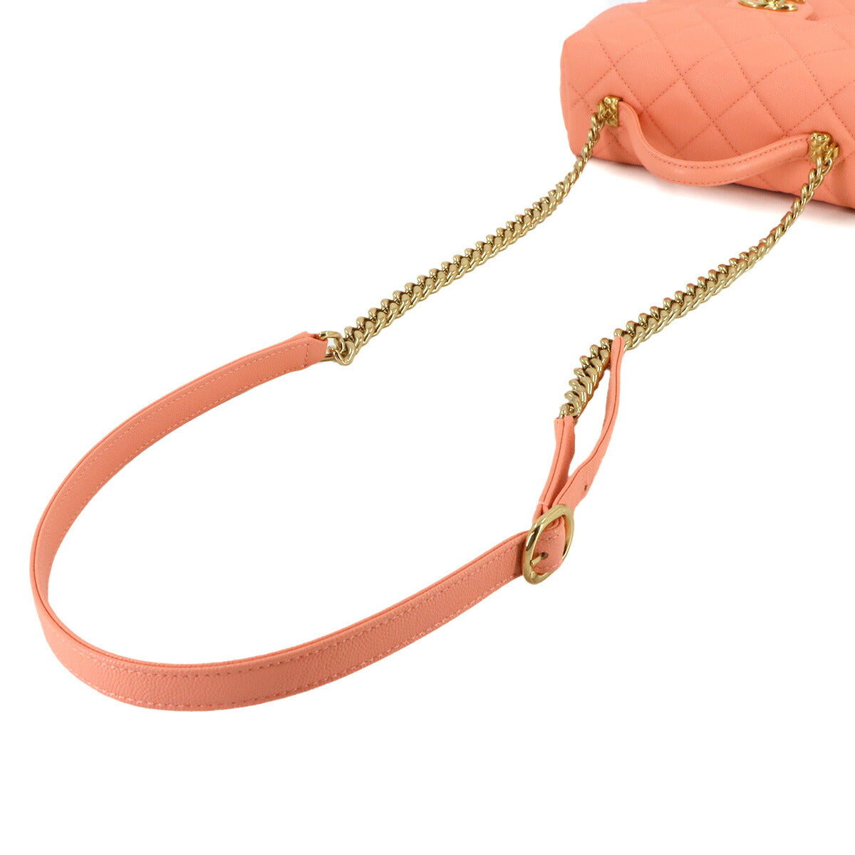 Matelasse Hand Shoulder Bag Leather Pink Purse