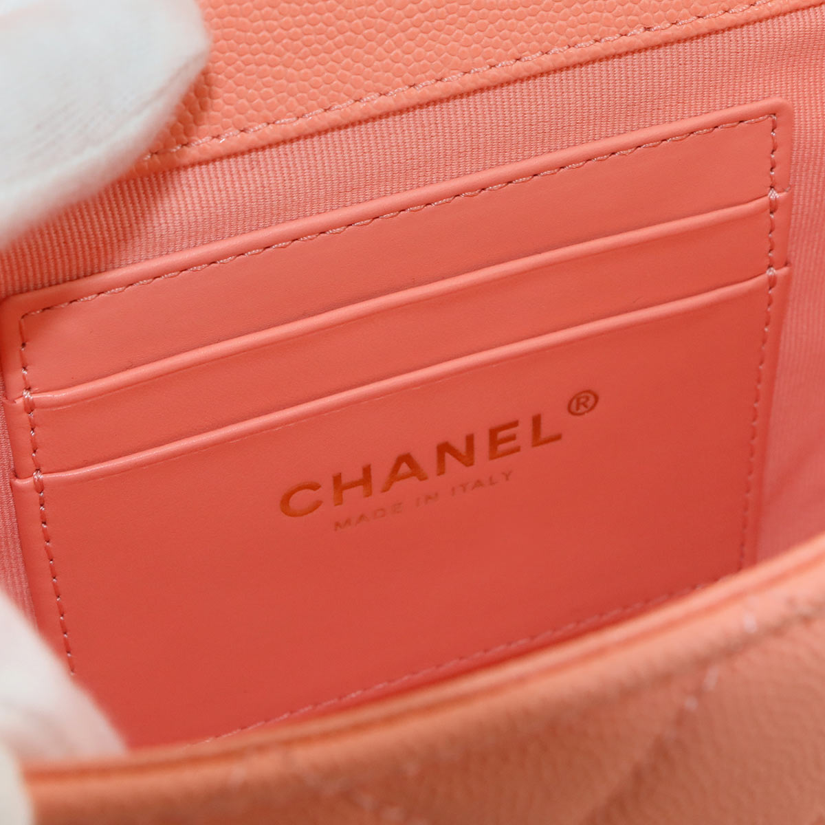 Matelasse Hand Shoulder Bag Leather Pink Purse