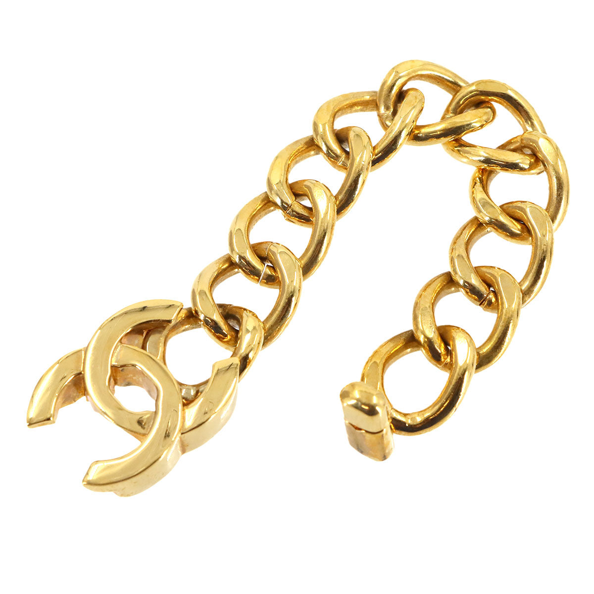 Coco Logos Chain Bracelet Gold 95A Vintage Accessory