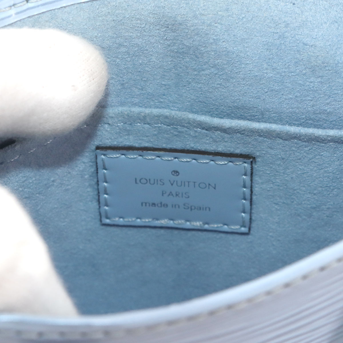 Epi Petit Sac Plat Hand Shoulder Bag Leather Blue M81069