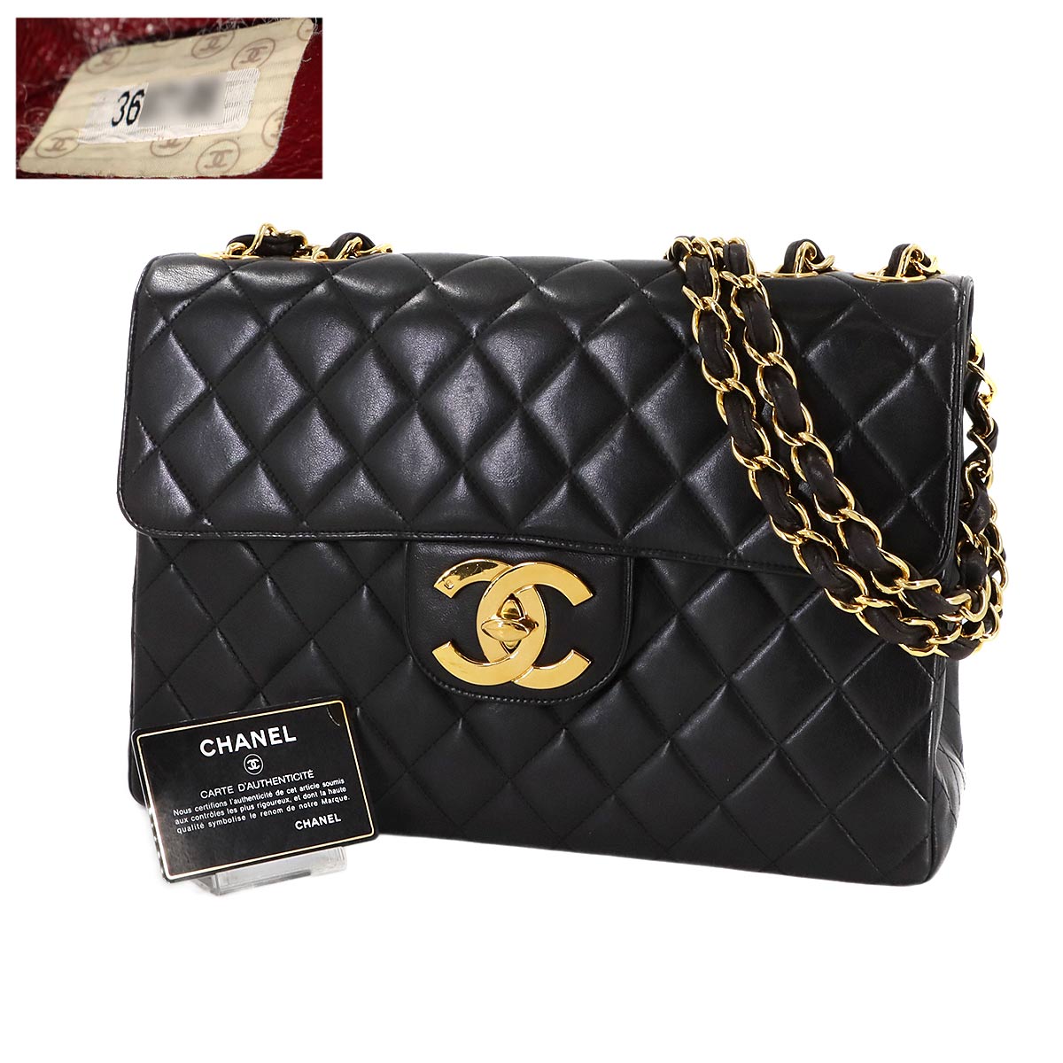 Matelasse 30 Chain Shoulder Bag Leather Black A04412 Vintage