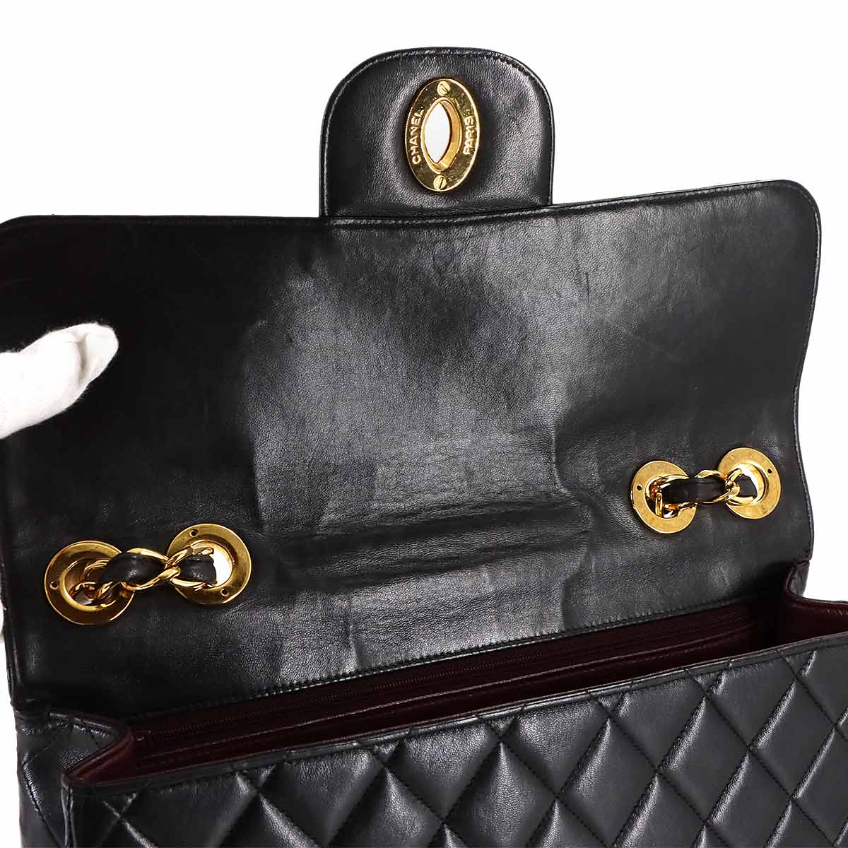 Matelasse 30 Chain Shoulder Bag Leather Black A04412 Vintage