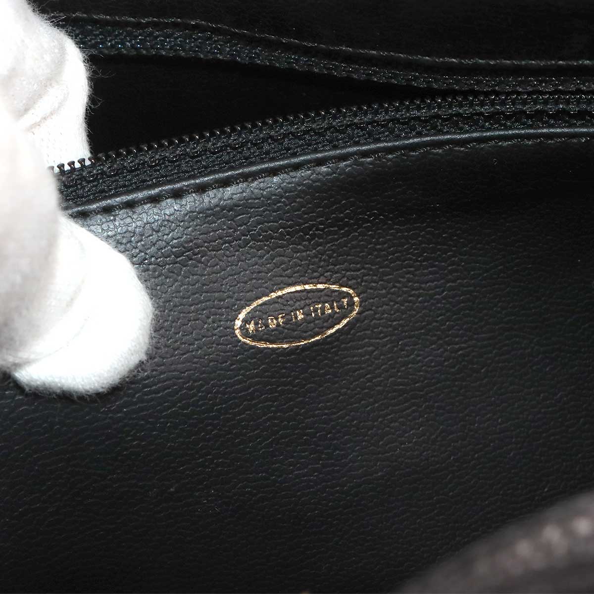 Triple Coco Shoulder Bag Leather Black Vintage Purse